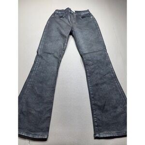 FRAME Le Crop Mini Boot Black Coated Metallic Denim Jeans Size 26
